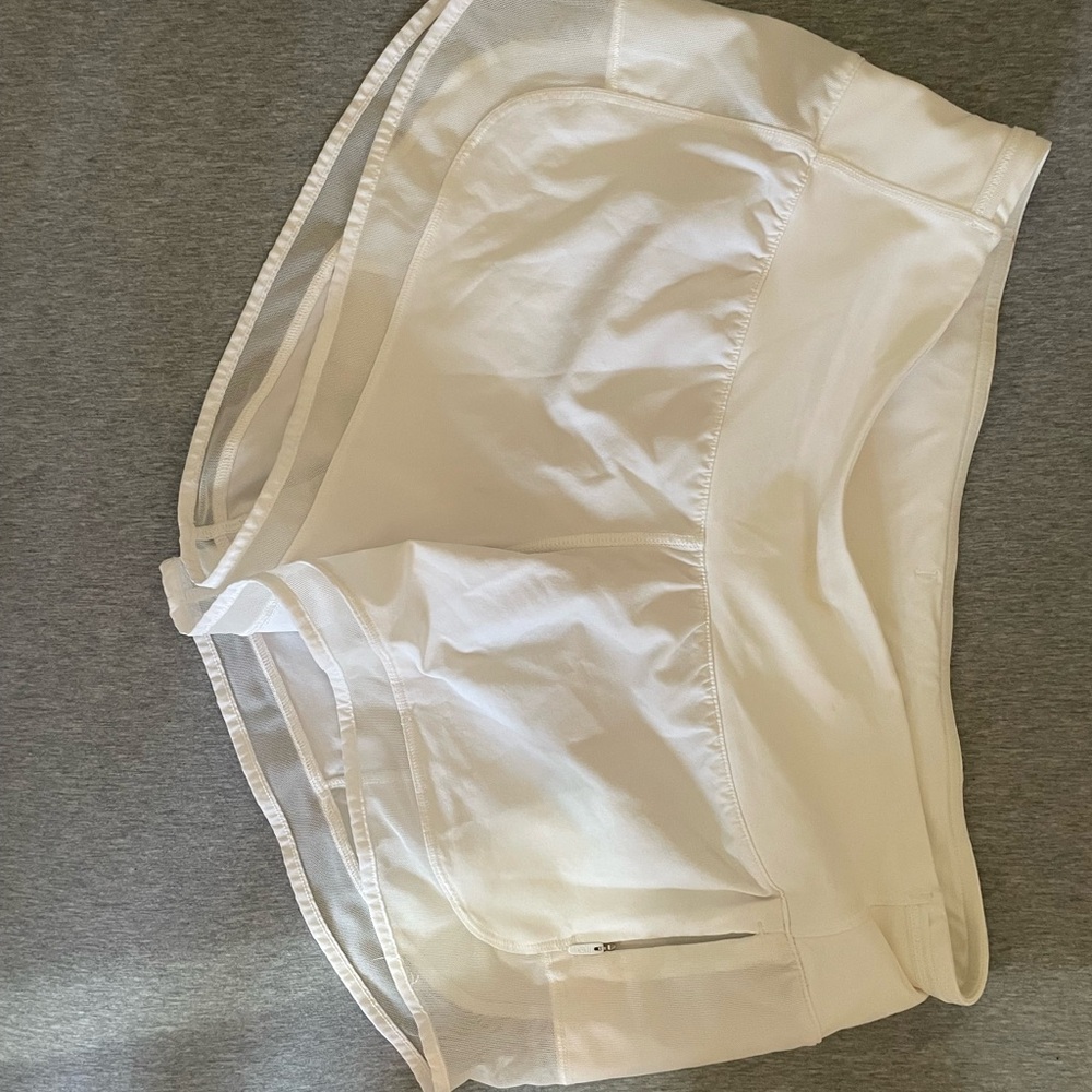 Lululemon Athletica White Athletic Shorts with Stretchy Fabric